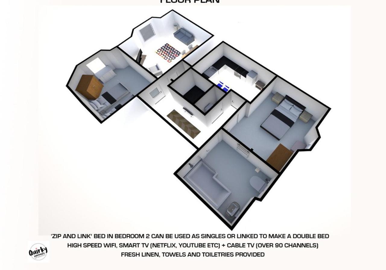 Sleeps 6 Free Parking Apartment EDI